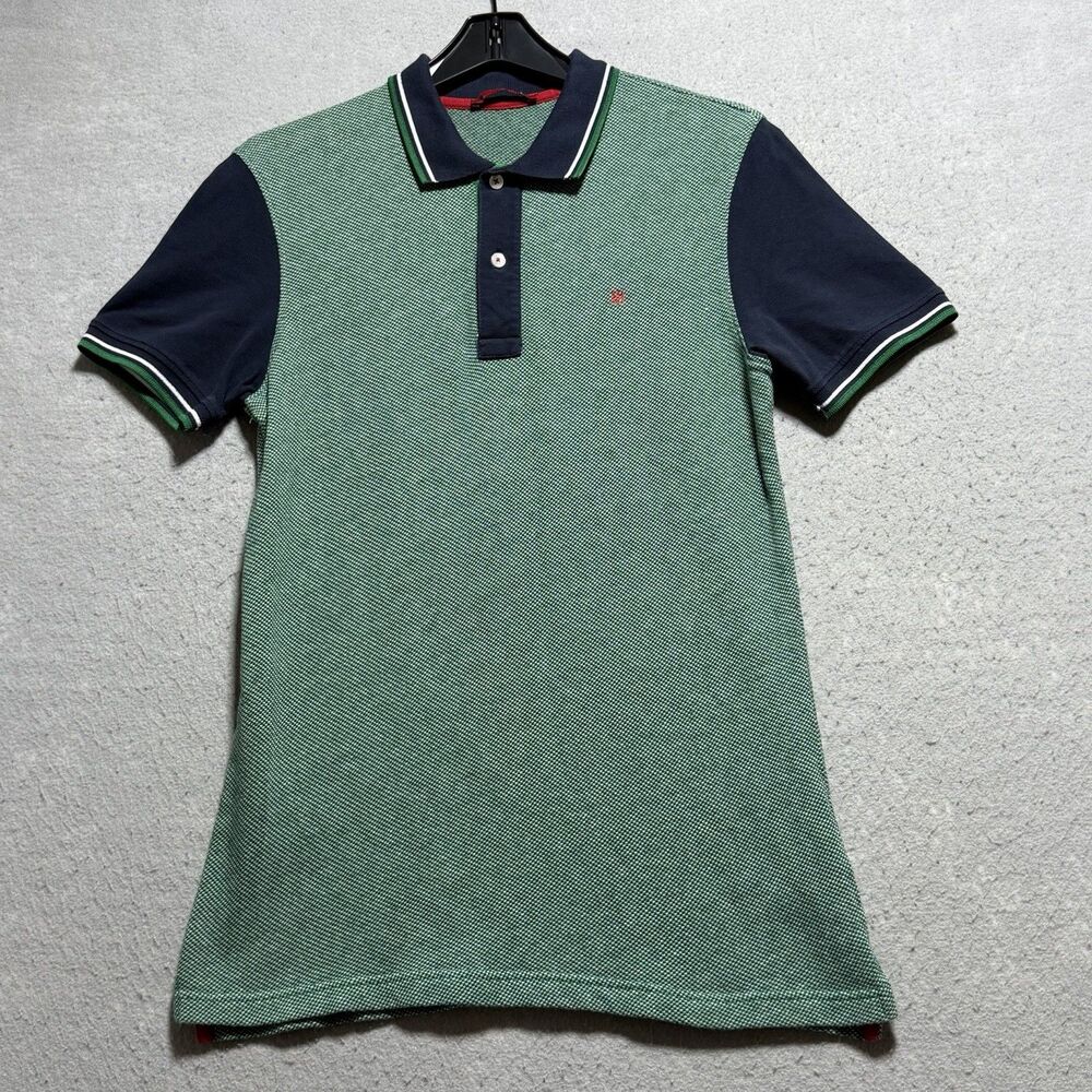 Carolina Herrera Polo Shirt Mens Medium Green CH Short Sleeve Preppy Slim Fit